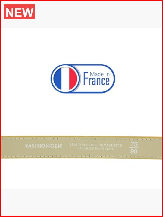 Italian Leather Belt, 2 cm Width, Buckle Closure, Classic Style main image 5